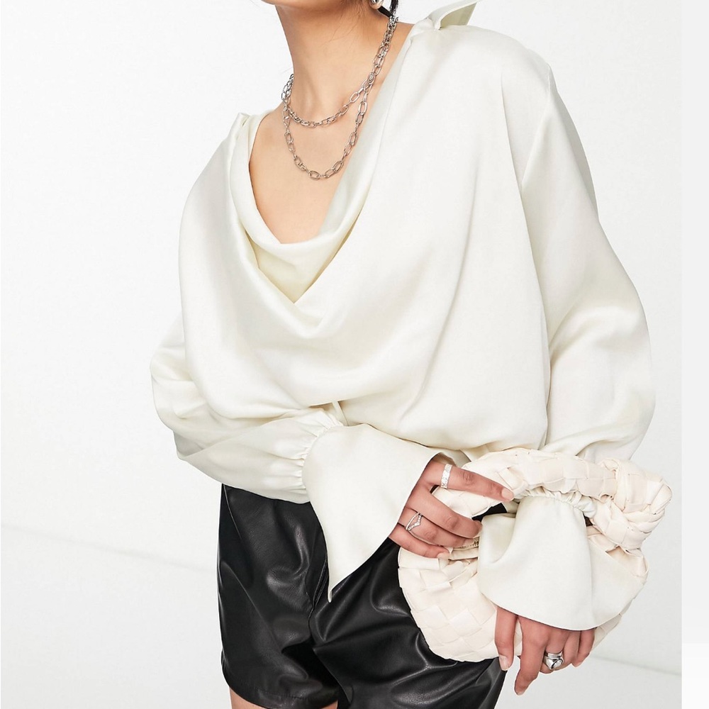 Asos Satin Cowl- Neck Blouse